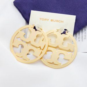 TORY BURCH Gold Miller hoop Statement earrings